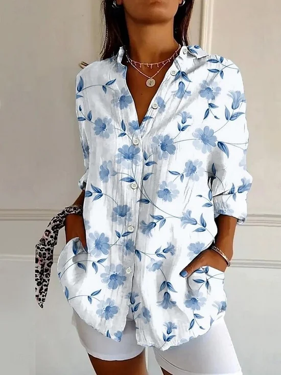 Floral Regular Fit Casual Cotton Shirt