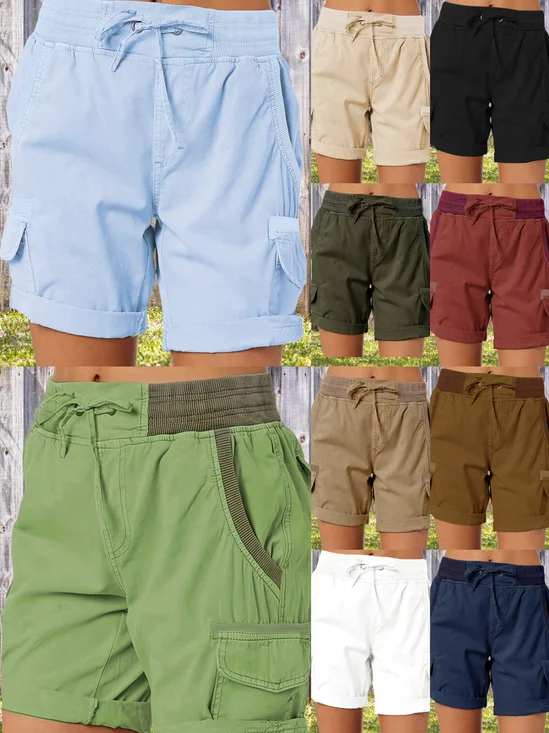High Waist Women's Overalls Casual Pants Cotton And Linen Shorts Thin A-line Loose Wide-leg Shorts