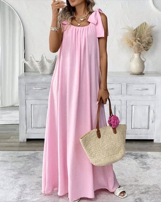 Casual Plain Cotton Regular Fit Dress With No