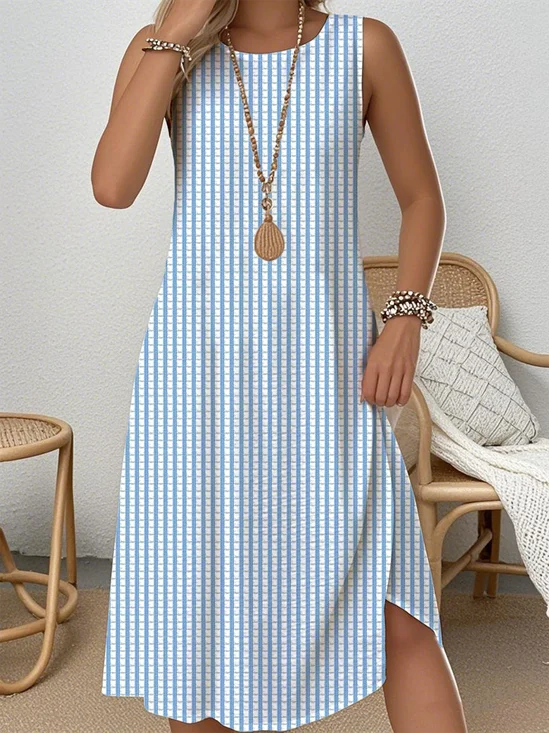 Simple Loose Crew Neck Dress