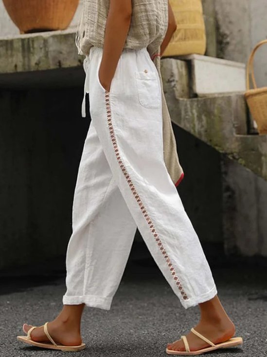 Casual Plain Straight Pants