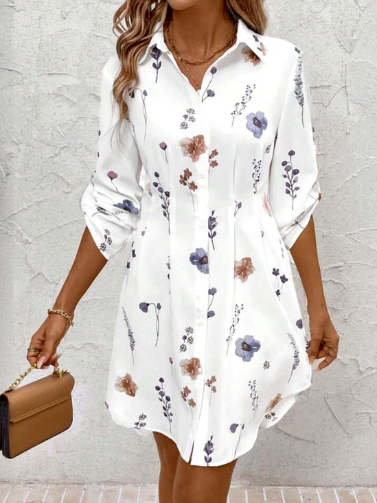 Casual Shirt Collar Regular Fit Dress With No