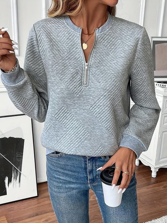 Plain Casual Sweatshirt