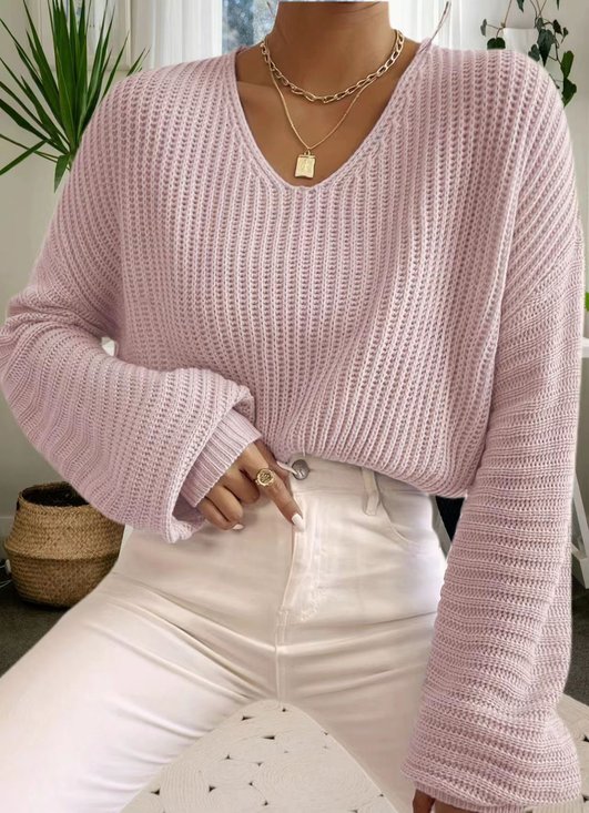 Casual Cotton V Neck Sweater