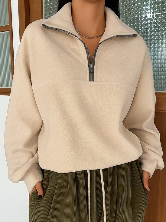 Cotton Casual V Neck Regular Fit Sweatshirt