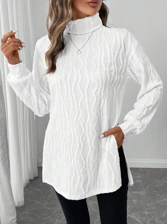 Women Plain Crew Neck Casual Long Sleeve T-shirt