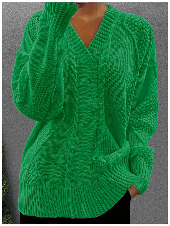V Neck Casual Sweater