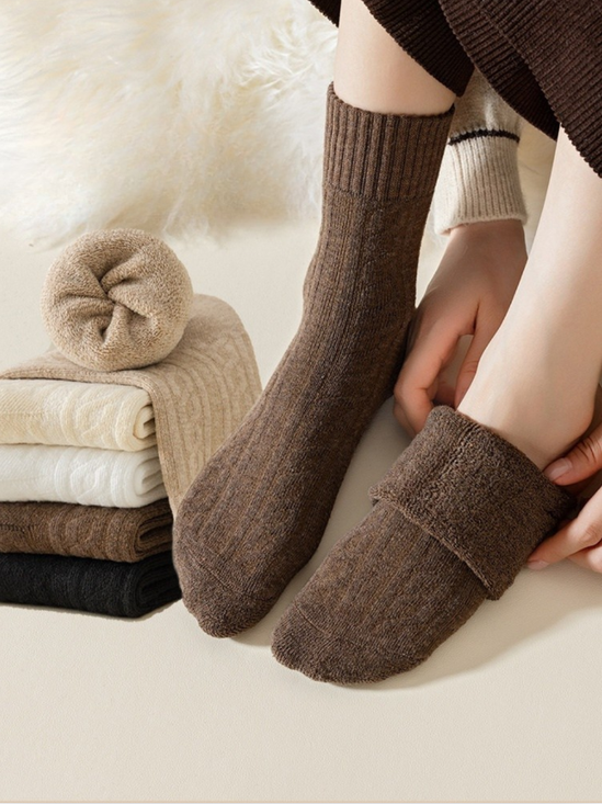 Plush And Thick Towel Socks Twisted Autumn And Winter Style Mid-tube Socks Women's Long Socks Thick Socks Winter Warm Women's Socks