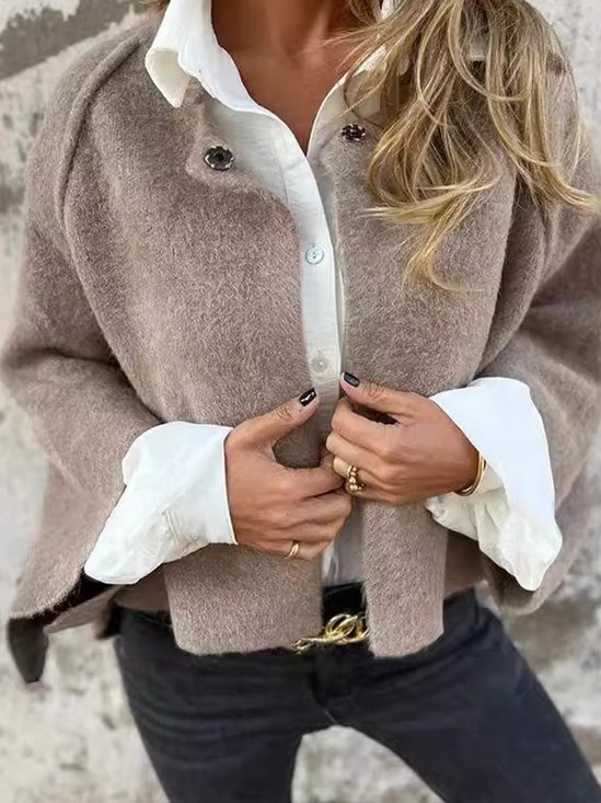 Urban Plain Crew Neck Jacket