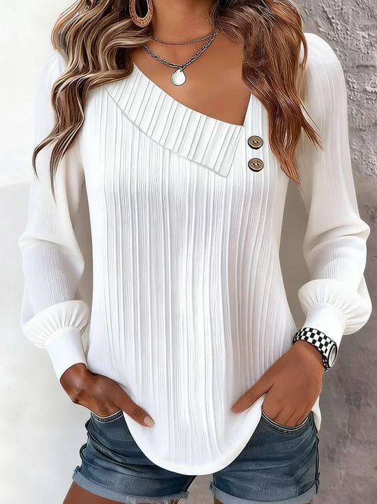 Women Plain Elegant Short Sleeve T-shirt