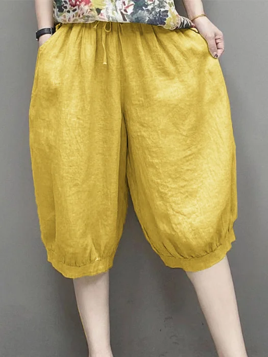 Casual Plain Bloomers Shorts