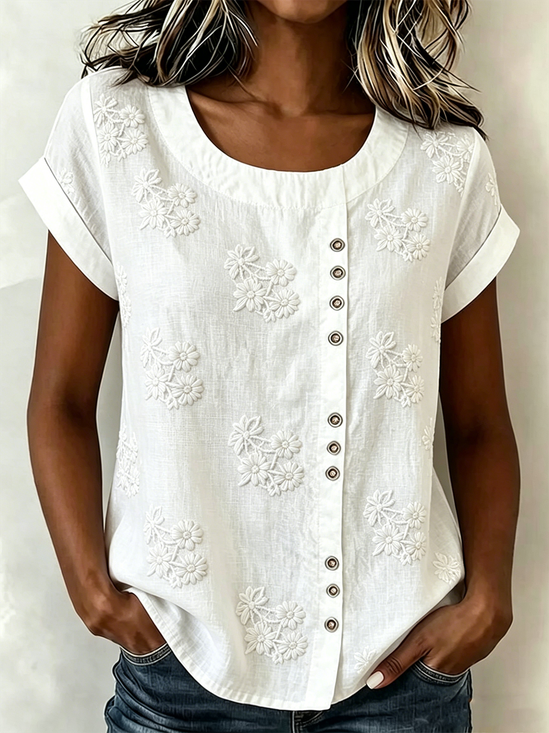 Floral Crew Neck Vintage Shirt