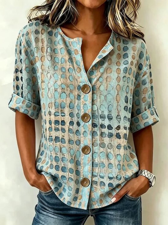Vintage Stand Collar Shirt
