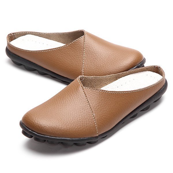 Slip-On Women's Leather Slippers