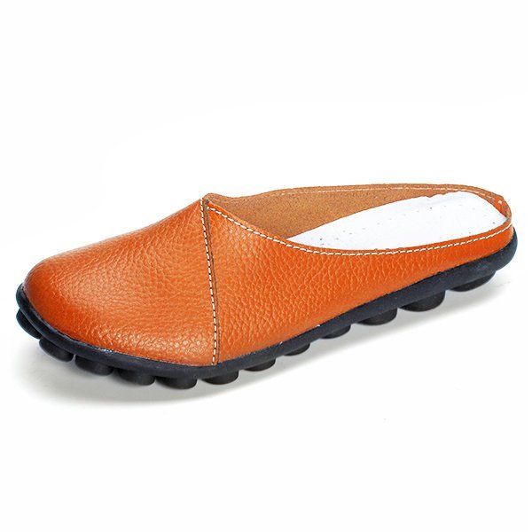 Slip-On Women's Leather Slippers