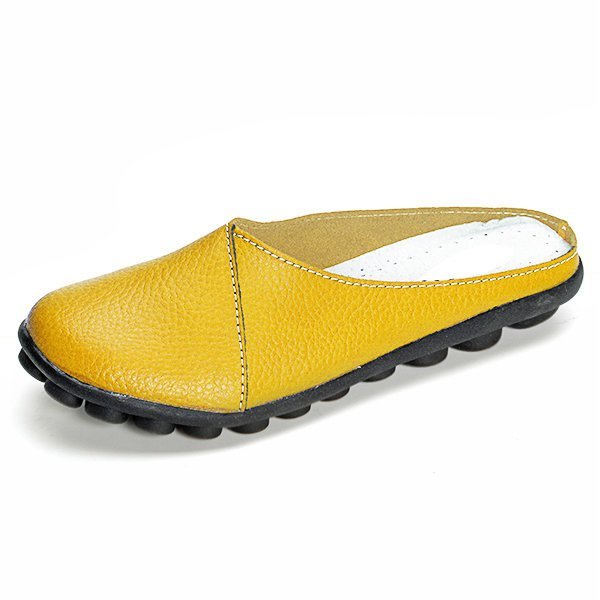 Slip-On Women's Leather Slippers
