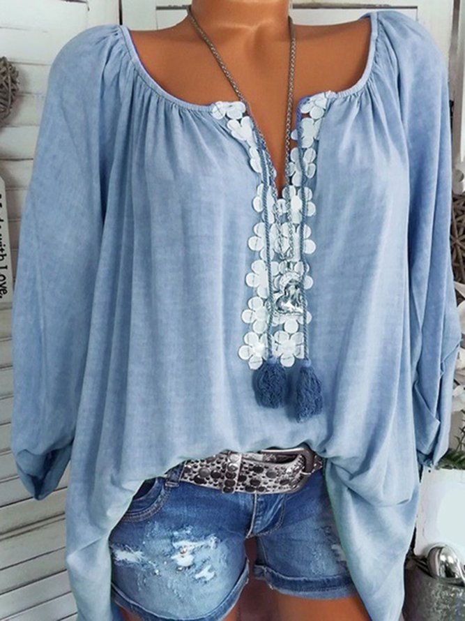 Casual Appliqued Top