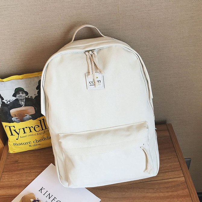 Women Campus Canvas Zipper Backpacks for Teenager