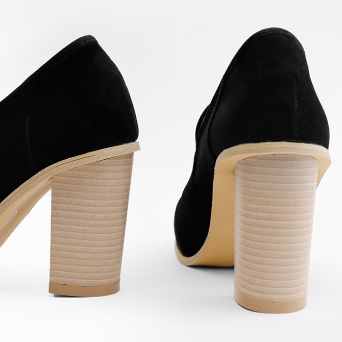 women solid thick heel elegant high heel cute work boots