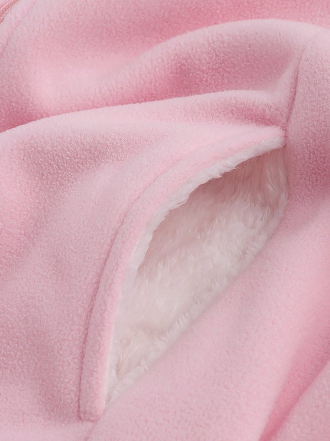 Zipper Solid Hoodie Long Sleeve Coat