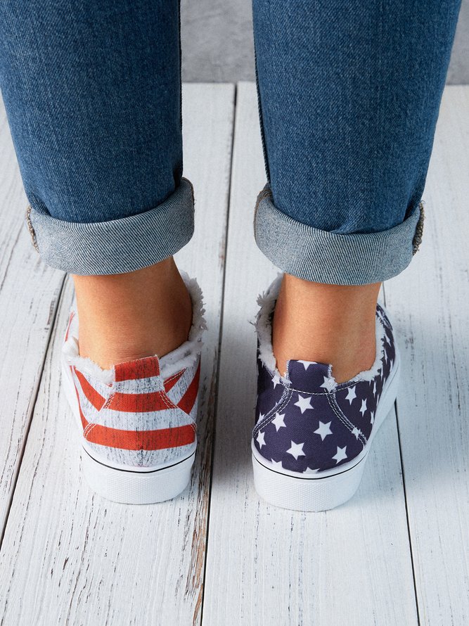 American Independence Day Flag Commemorative Canvas Shoes
