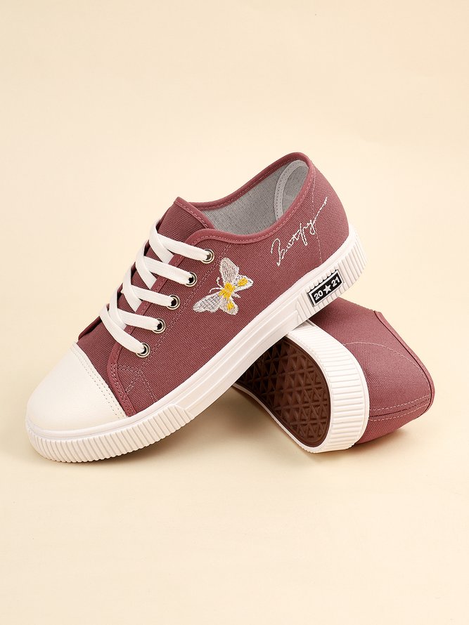 Butterfly Embroidered Breathable Sneakers