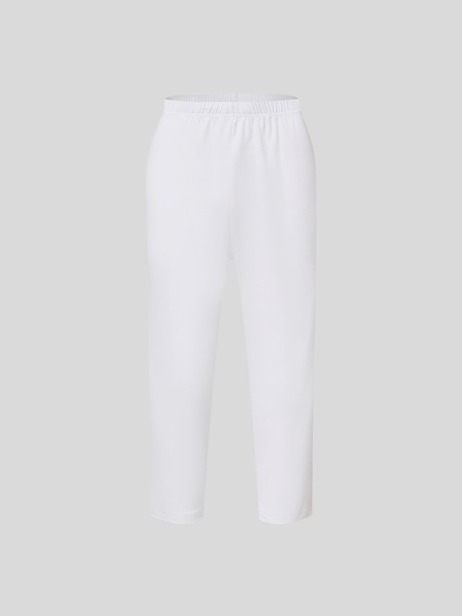 Summer Yoga Workout Exercise Capris Solid plain Casual Vacation Capris Leggings