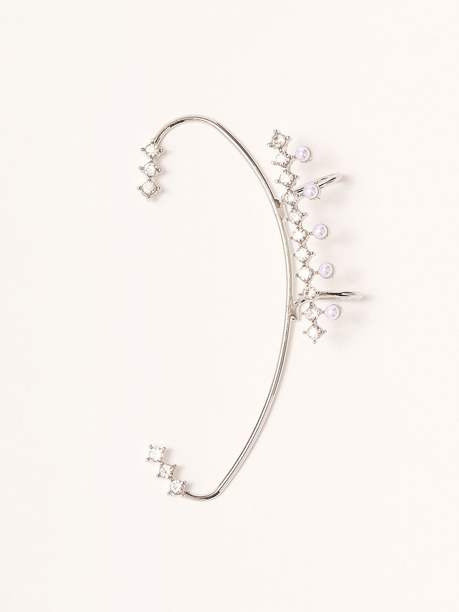 Zircon Pearl Diamond Ear Cuffs