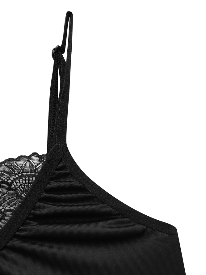 Lace Sexy Perspective Plus Size Hollow Out Lace Breathable Suspender Vest Bottomed Bra
