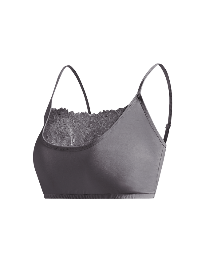 Lace Sexy Perspective Plus Size Hollow Out Lace Breathable Suspender Vest Bottomed Bra