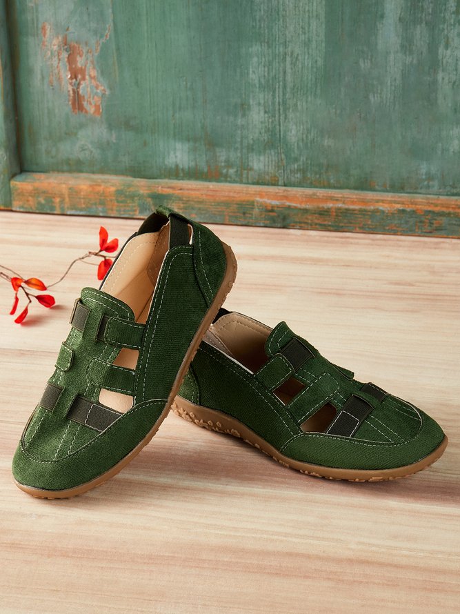 Women Plain All Season Simple Daily Flat Heel Closed Toe Fabric Faux Suede Flats