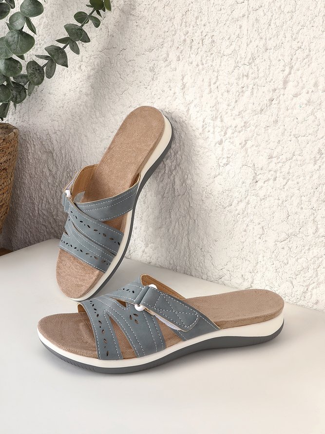 Leather Soft Footbed Orthopedic Arch-Support Slippers