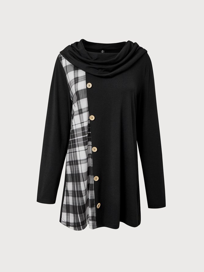 Casual Pile of collar Regular Fit Buttoned Top