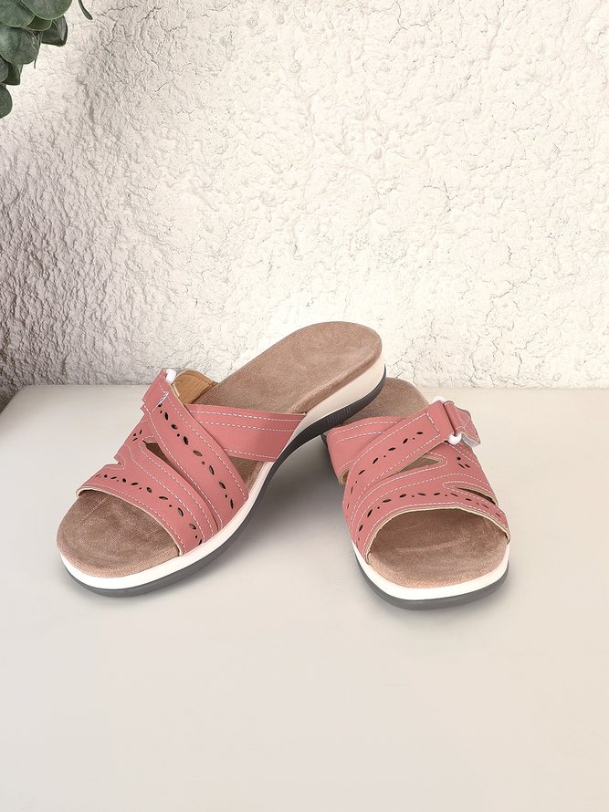 Leather Soft Footbed Orthopedic Arch-Support Slippers