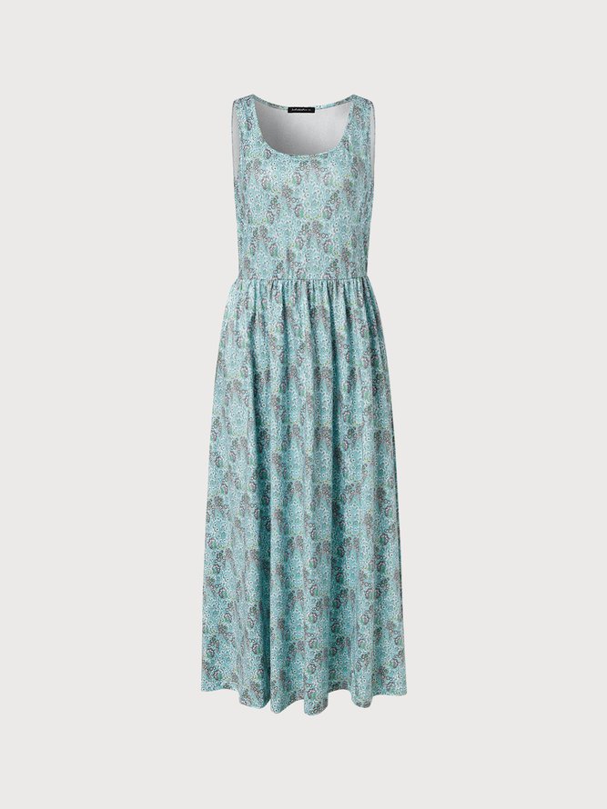Crew Neck Vacation Sleeveless Knitting Dress