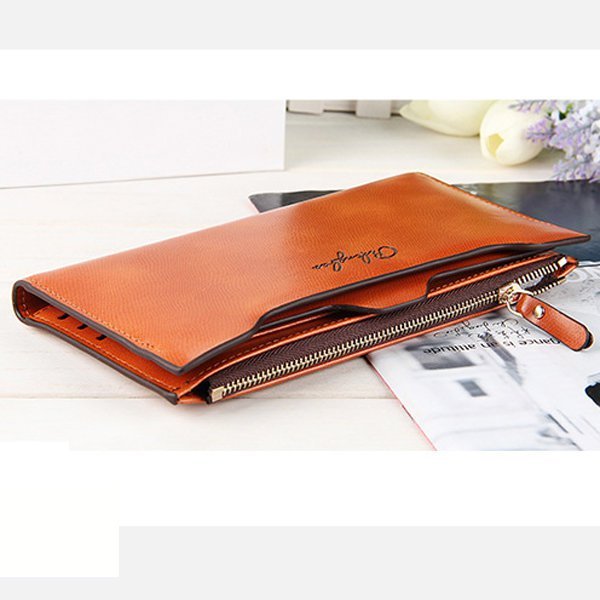 Women Oil Leather Ultrathin Wallet Bright PU Leather Purse Wallet