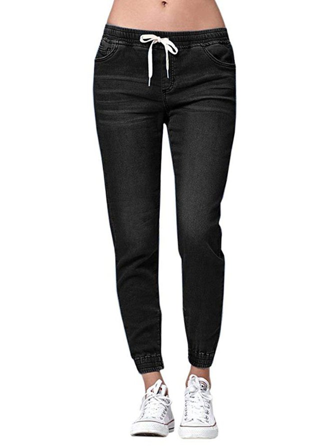 Bottoms Trousers Pockets Plain Casual Women's Boyfriend Jeans Jeans