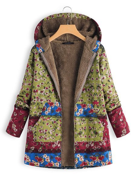 Patchwork Hoodie Casual Quilted Coat | roselinlin