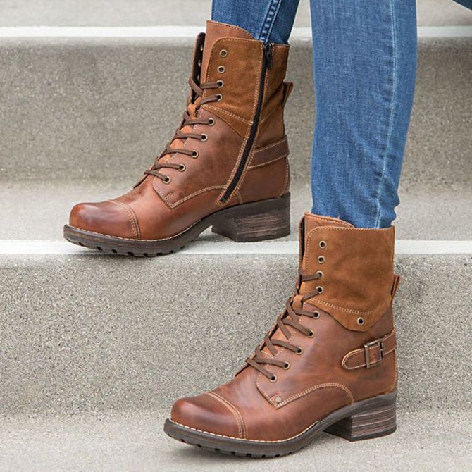 Women Comfortable Outdoor Boots Casual Zipper Boots