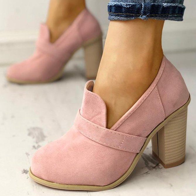 women solid thick heel elegant high heel cute work boots