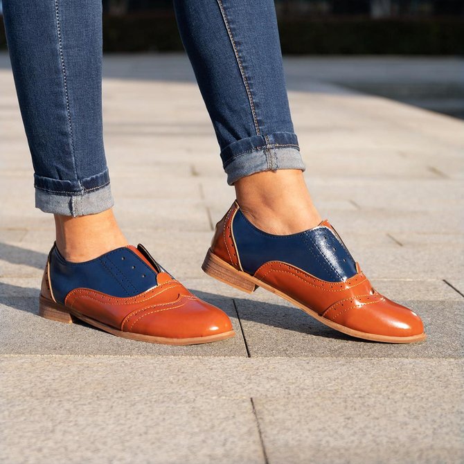 Plus Size Color Block Oxford Shoes Casual PU Slip On Loafers