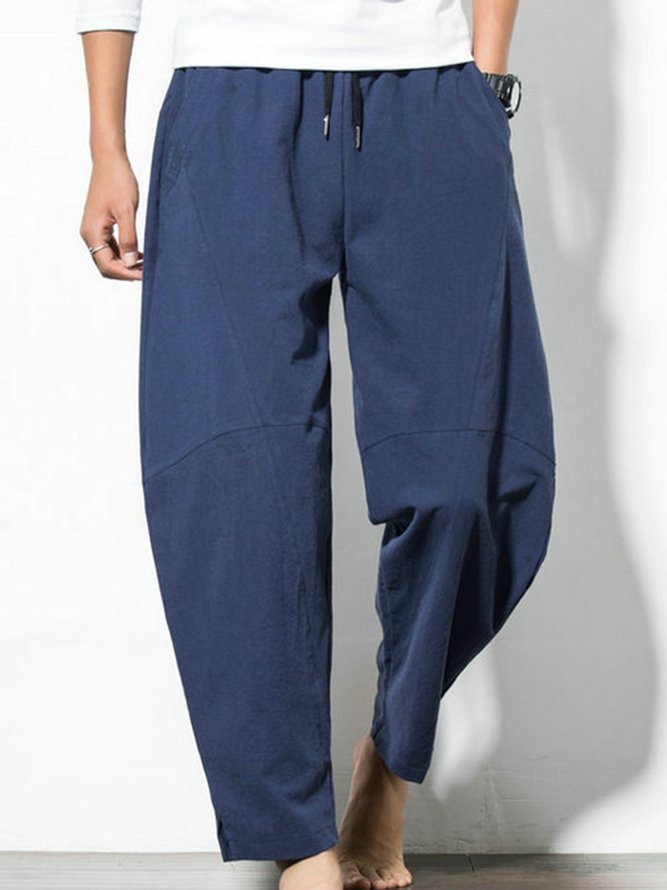 Unisex Pockets Solid Casual Pants | roselinlin
