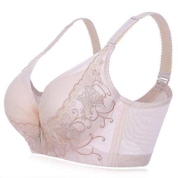 Nightcup Embroidery Adjustable Gather Push Up Soft Breathable Bras