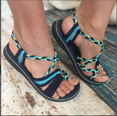 Multiple-color Tie Cross Women's Sandals