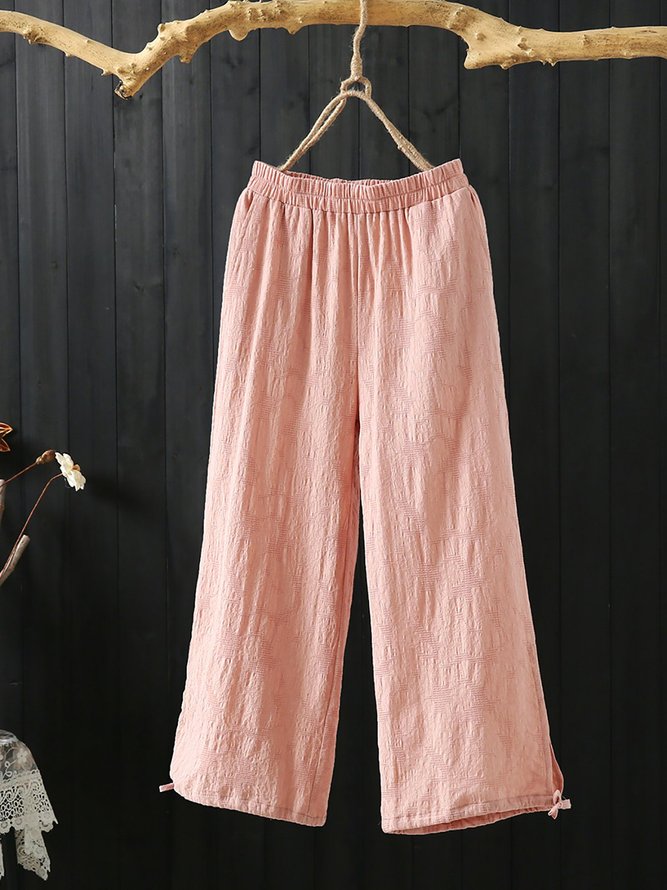 Women Linen Solid Pants