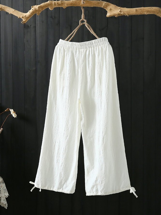 Women Linen Solid Pants