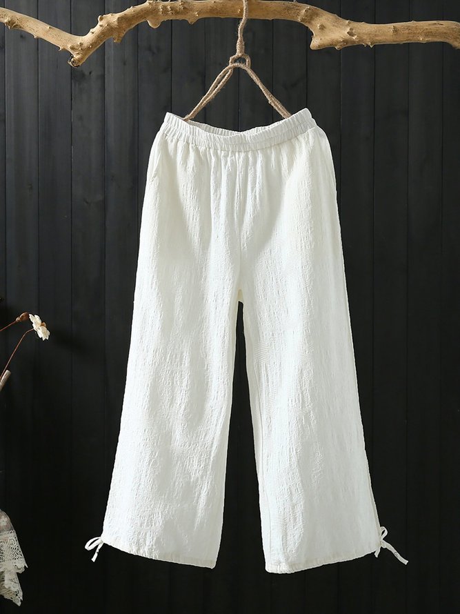 Women Linen Solid Pants