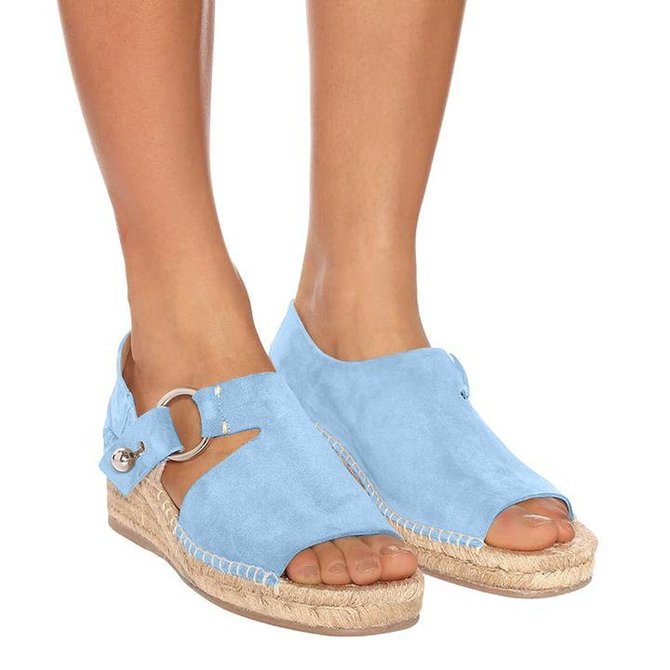 Women Arc Suede Espadrille Wedge Sandals
