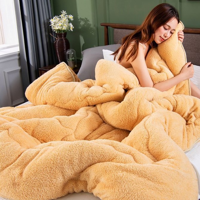 4kg Thicken Shearling Blanket Winter Soft Warm Bed Quilt For Bedding Twin Full Queen King Size 
