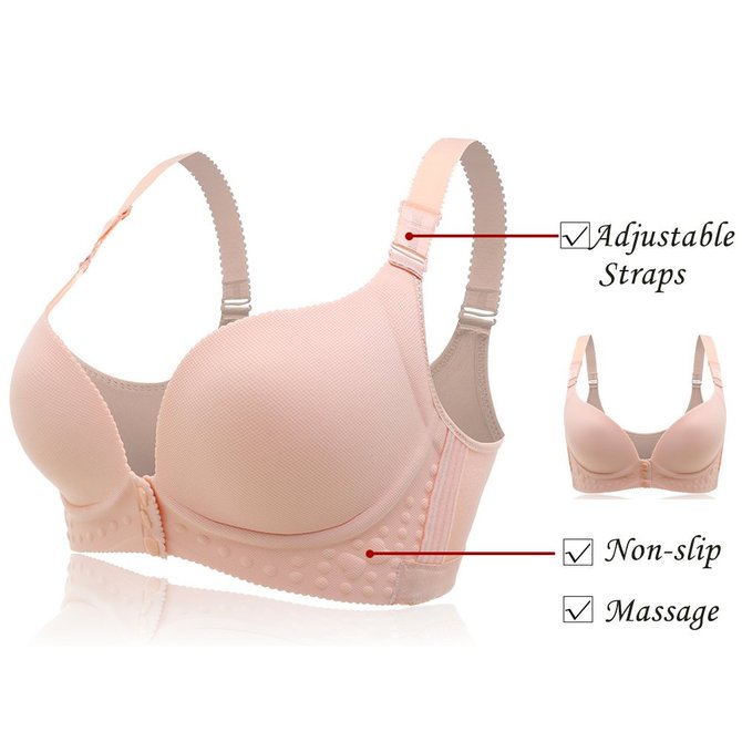 Wireless Front Opening   Soft  Gathering Bra